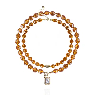 Saule Label Women's Gold / Brown Leni Necklace Set In Honey