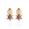 Saule Label Women's Gold / Brown Tulia Earrings In Chocolate Cherry