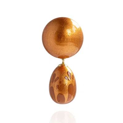 Saule Label Women's Gold Calista Brooch In Molten Copper