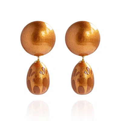Saule Label Women's Gold Calista Earrings In Molten Copper
