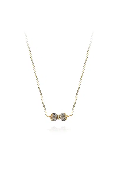 Saule Label Women's Gold / Grey Elise Bow Necklace In Smoke
