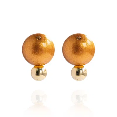 Saule Label Women's Gold Lumi Earrings In Molten Copper