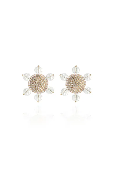 Saule Label Women's Gold / Neutrals Jolie Clip-on Earrings In Glass Glaze
