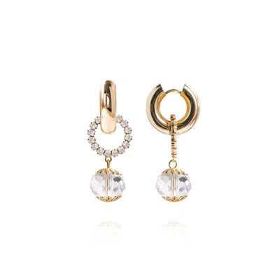 Saule Label Women's Gold / Neutrals Léa Earrings In Crystal Whisper