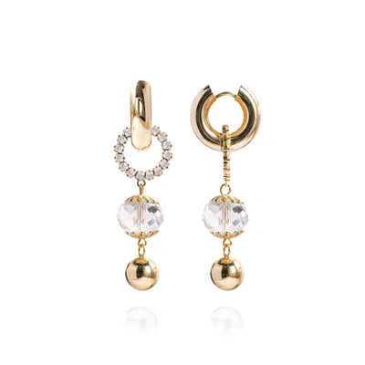 Saule Label Women's Gold / Neutrals Léa Earrings In Ice Sparkle
