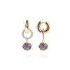 Saule Label Women's Gold / Pink / Purple Léa Earrings In Iris