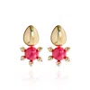 Saule Label Women's Gold / Pink / Purple Tulia Earrings In Coral Sunset