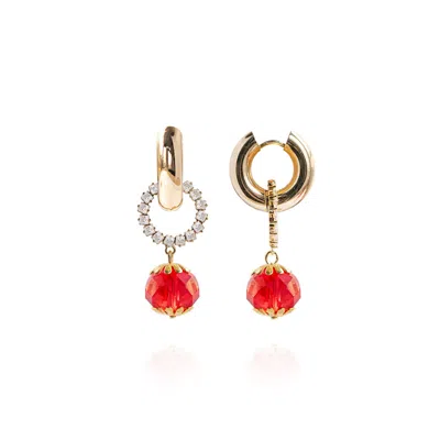 Saule Label Women's Gold / Red Léa Earrings In Carmine