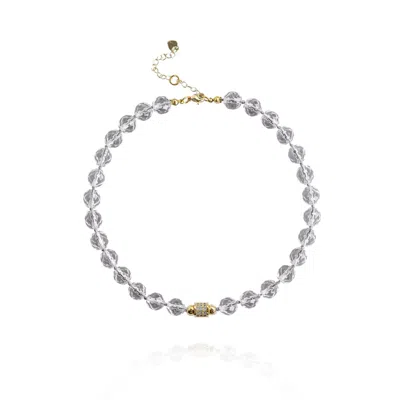 Saule Label Women's Gold / Silver Leni Mini Necklace In Crystal In Metallic