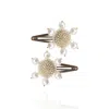 Saule Label Women's Gold / White Jolie Barrettes In White Pearl