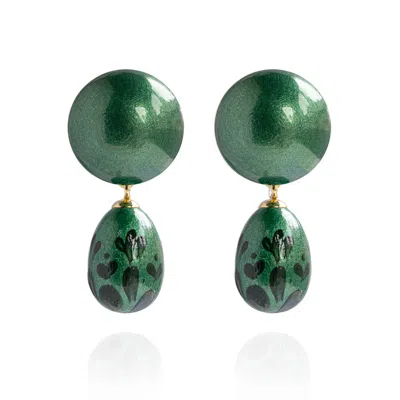 Saule Label Women's Green Calista Earrings In Temple Jade
