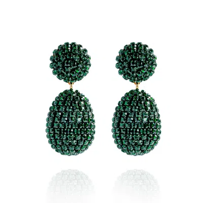 Saule Label Women's Green Clio Earrings In Verdant Glow