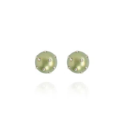 Saule Label Women's Green Gaia Jet Petite Earrings In Lime Twist
