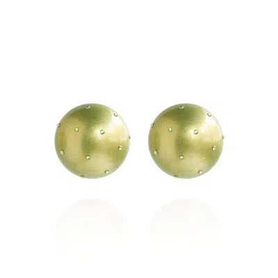 Saule Label Women's Green Gaia Mini Crystal Earrings In Lime Twist
