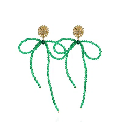 Saule Label Women's Green / Gold Lucia Earrings In Verdant Luster