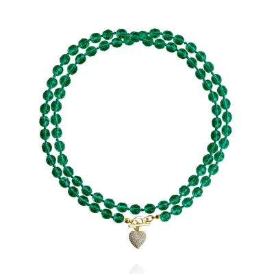 Saule Label Women's Green Leni Loop Necklace In Emerald