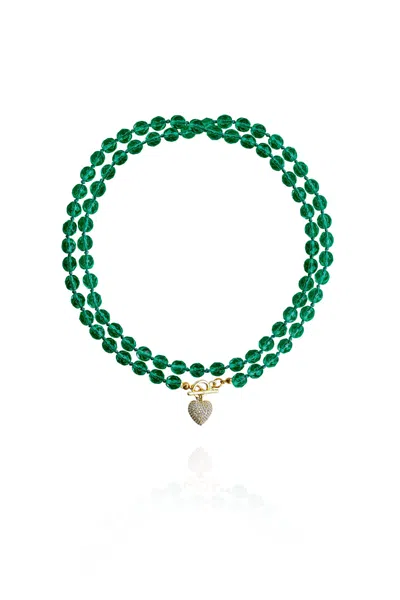 Saule Label Women's Green Leni Loop Necklace In Emerald