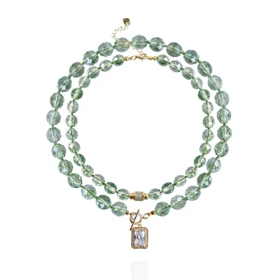 Saule Label Women's Green Leni Necklace Set In Mint