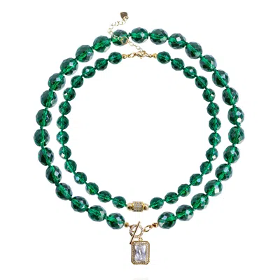 Saule Label Women's Green Leni Set Necklace In Emerald