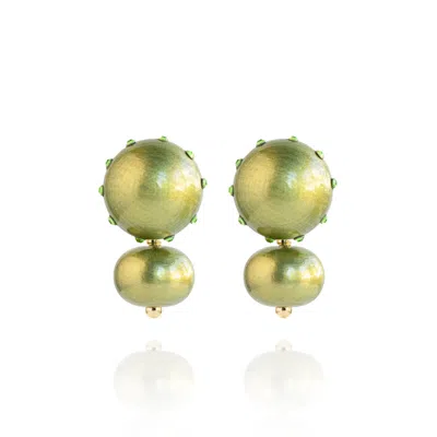 Saule Label Women's Green Livia Earrings In Lime Twist