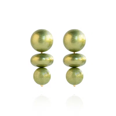 Saule Label Women's Green Nola Earrings In Lime Twist