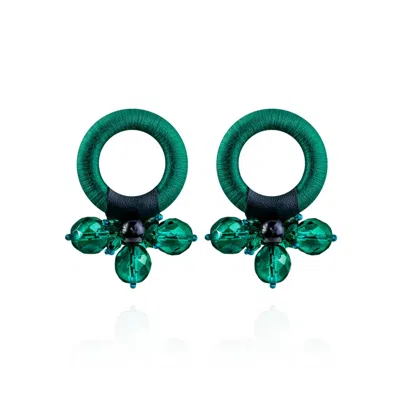 Saule Label Women's Green Saulė Earrings In Spanish Emerald