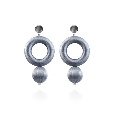 Saule Label Women's Grey Saskia Earrings In Moondust Silver In Gray