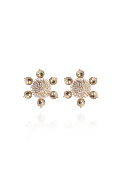 Saule Label Women's Glam Gold Jolie Clip-on Stud Earrings Leather