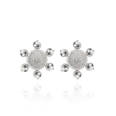 Saule Label Women's Jolie Clip On Earrings In Silver Gloss