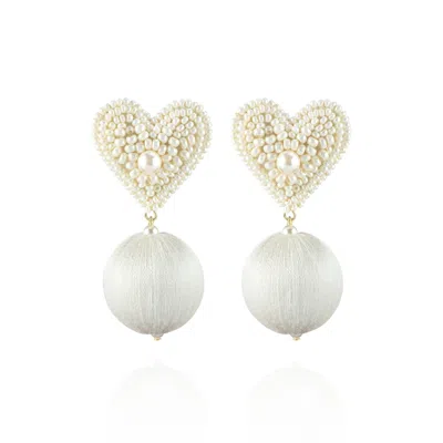 Saule Label Women's Luisa Earrings In Oxford White
