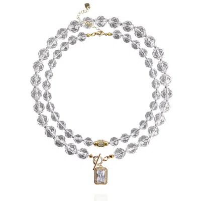 Saule Label Women's Neutrals Leni Set Necklace In Crystal