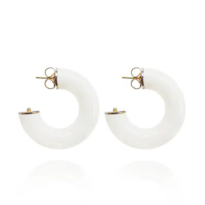 Saule Label Women's Neutrals / White Alba Hoops In Cream