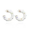 Saule Label Women's Neutrals / White Alba Hoops In Jet Cream In White