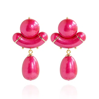 Saule Label Women's Pink Aria Earrings In Rosso Divine In Red