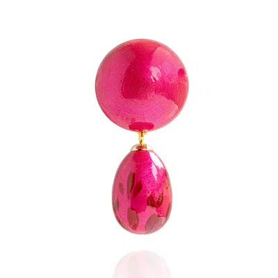 Saule Label Women's Pink Calista Brooch In Rosso Divine In Red