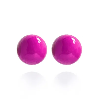 Saule Label Women's Pink Gaia Mini Earrings In Magenta Gumdrop