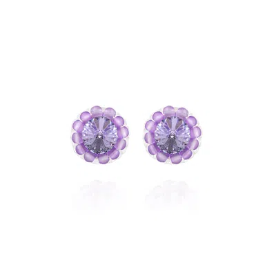 Saule Label Women's Pink / Purple Cleo Earrings In Iris