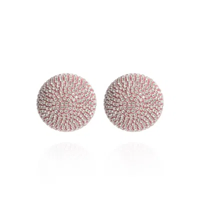 Saule Label Women's Pink / Purple Gaia Glam Midi Earrings In Rosy Sparkle