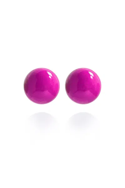 Saule Label Women's Pink / Purple Gaia Jumbo Earrings In Magenta Gumdrop