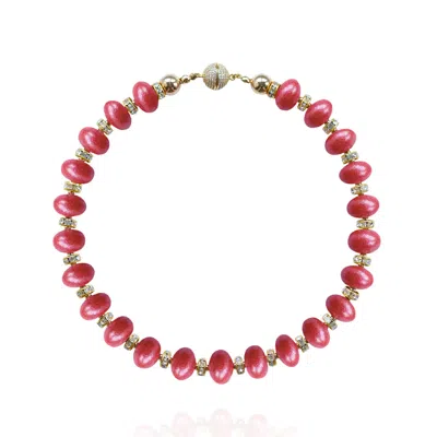 Saule Label Women's Pink / Purple / Gold Mika Necklace In Coral Sunset
