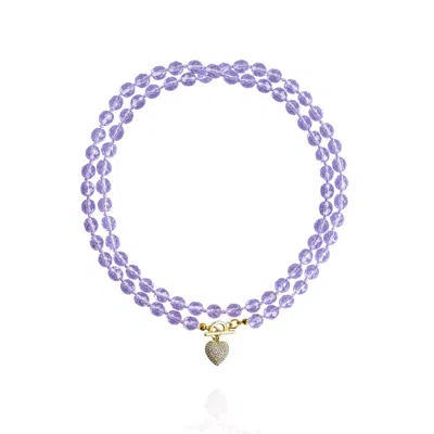 Saule Label Women's Pink / Purple Leni Loop Necklace In Lavender