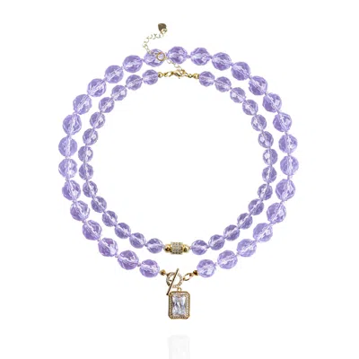Saule Label Women's Pink / Purple Leni Necklace Set In Lavender