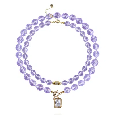 Saule Label Women's Pink / Purple Leni Set Necklace In Lavender