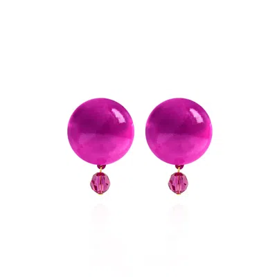 Saule Label Women's Pink / Purple Luna Petite Earrings In Cosmic Pink