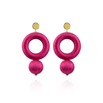 Saule Label Women's Pink / Purple Saskia Earrings In Rubine Red