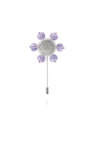 Saule Label Women's Pink / Purple / Silver Jolie Lapel Pin In Lilac Dream