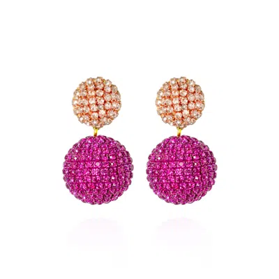 Saule Label Women's Pink / Purple Sonia Glam Earrings In Orchid Sorbet