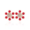 Saule Label Women's Red / Gold Jolie Clip On Earrings In Amaranth Red