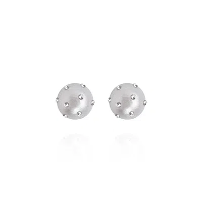 Saule Label Women's Silver Gaia Jet Petite Earrings In Cloudy Sky