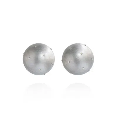 Saule Label Women's Silver Gaia Mini Crystal Earrings In Cloudy Sky